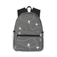 thumbnail image 2 of Goofa Airplane Routes Around The World Print Casual Backpack for Women Men,Waterproof High School Bookbag,Lightweight Travel Daypack,Classic College Backpack,Laptob Backpack, 2 of 6