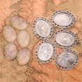 thumbnail image 2 of 5sets 40x30mm Oval Clear Glass Cabochon Cover and Silver style Cabochon Settings for Cadmium Free & Lead Free : 61x48mm Hole: 3mm Tray: 40x30mm, 2 of 3