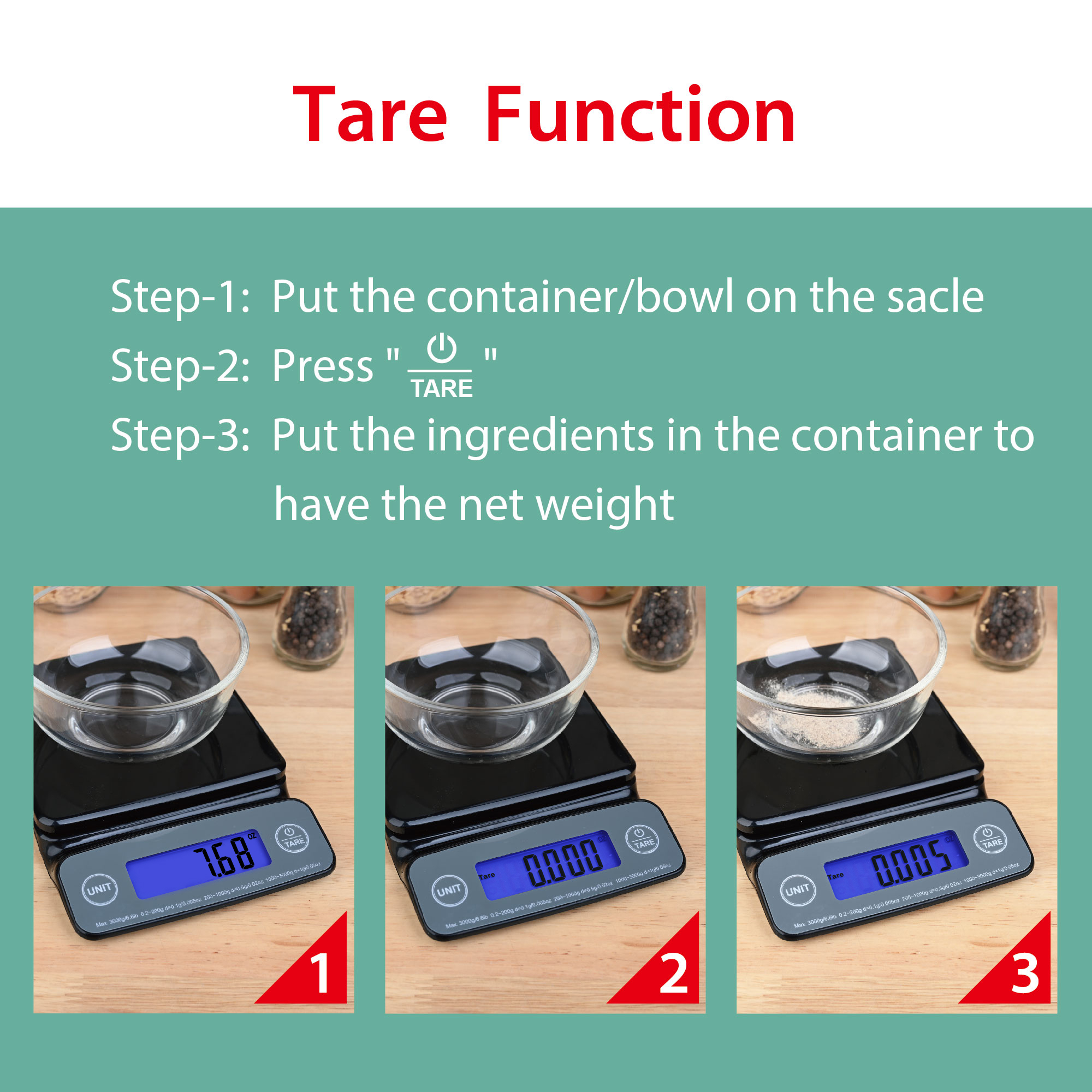 Mainstays 6-Pound Digital Kitchen Scale with Backlight photo 8