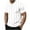 White, variant on Mens Band Collar Short Sleeve Henley Shirt Pinstripe Mesh Muscle Fit Quick Dry Summer Top 4-Button Performance Tee Father's Day Gift Casual Outdoor Apparel