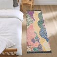 thumbnail image 3 of Yayeee Runner Rug for Bedroom 2'x6' Machine Washable Hallway Non Slip Mat, Green Floral Wave, 3 of 8