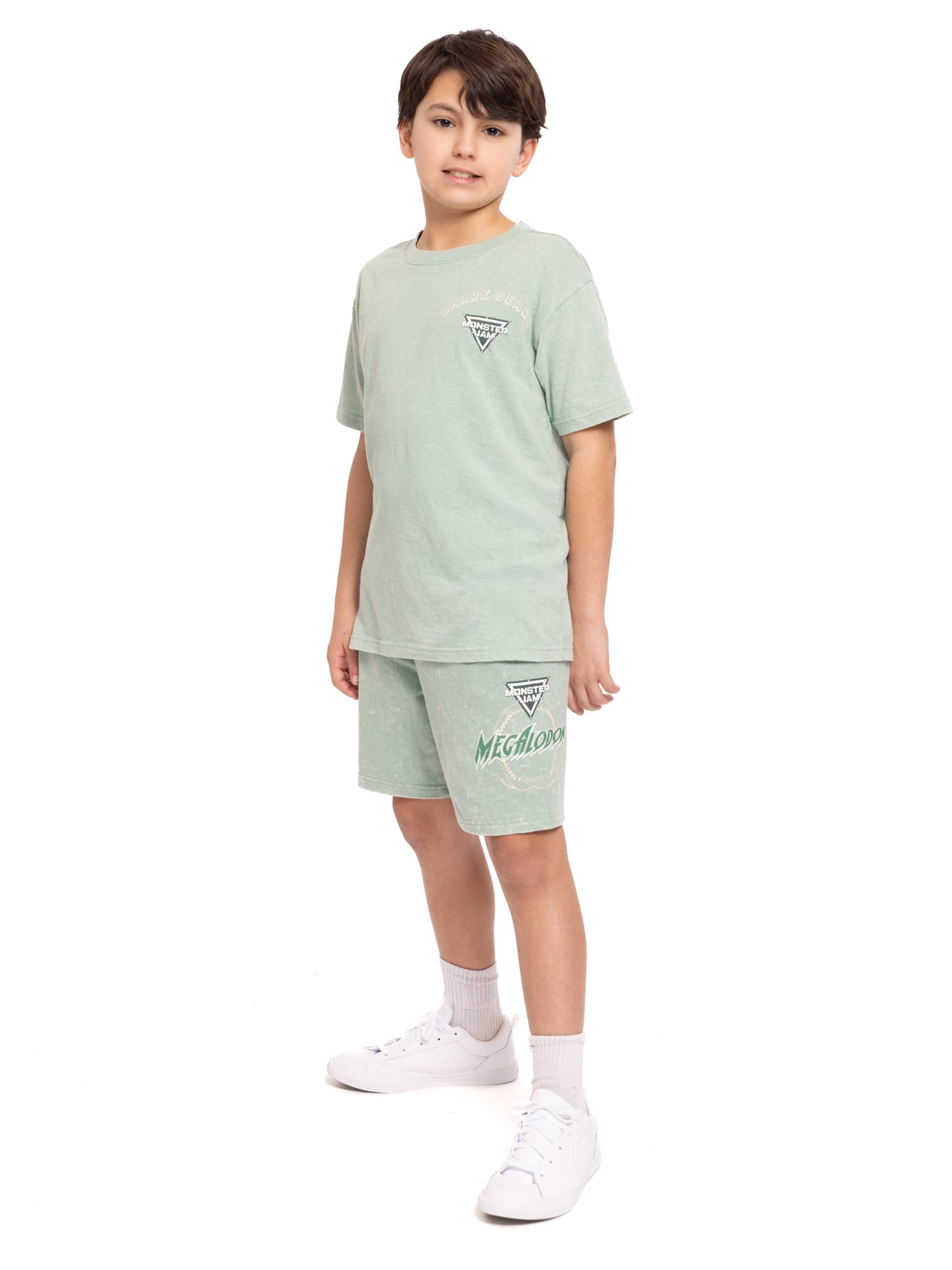 Monster Jam Boys Short Sleeve Graphic Tee and Matching Shorts Set, 2-Piece, Sizes 4-16
