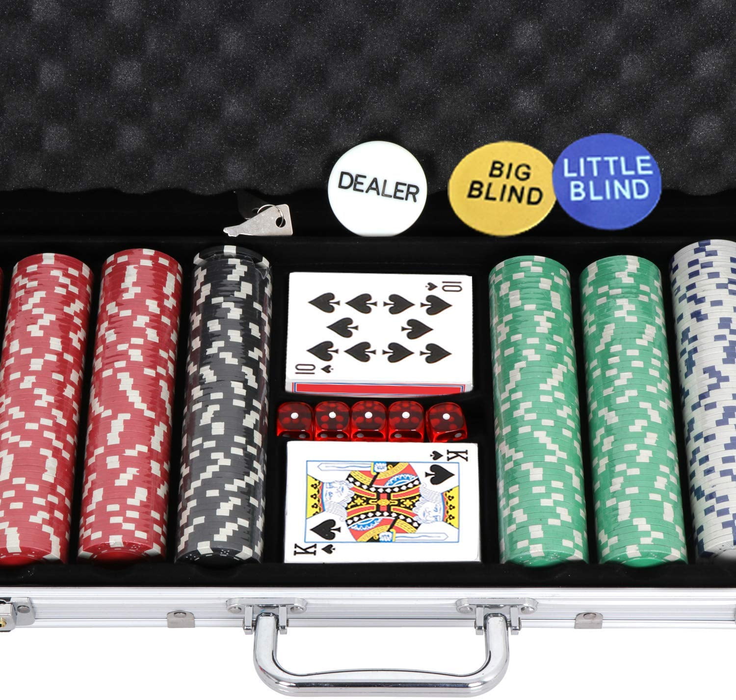 ZENSTYLE 500 Poker Red&Green Chip Set 11.5 Gram Dice Style Clay Casino  Poker Chips W/ Aluminum Case