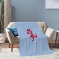 thumbnail image 4 of XMXT Throw Blankets, Dancing Cat Pattern Blue Bed Blanket for Bedroom Sofa, 50 x 70 inches Blue, 4 of 9