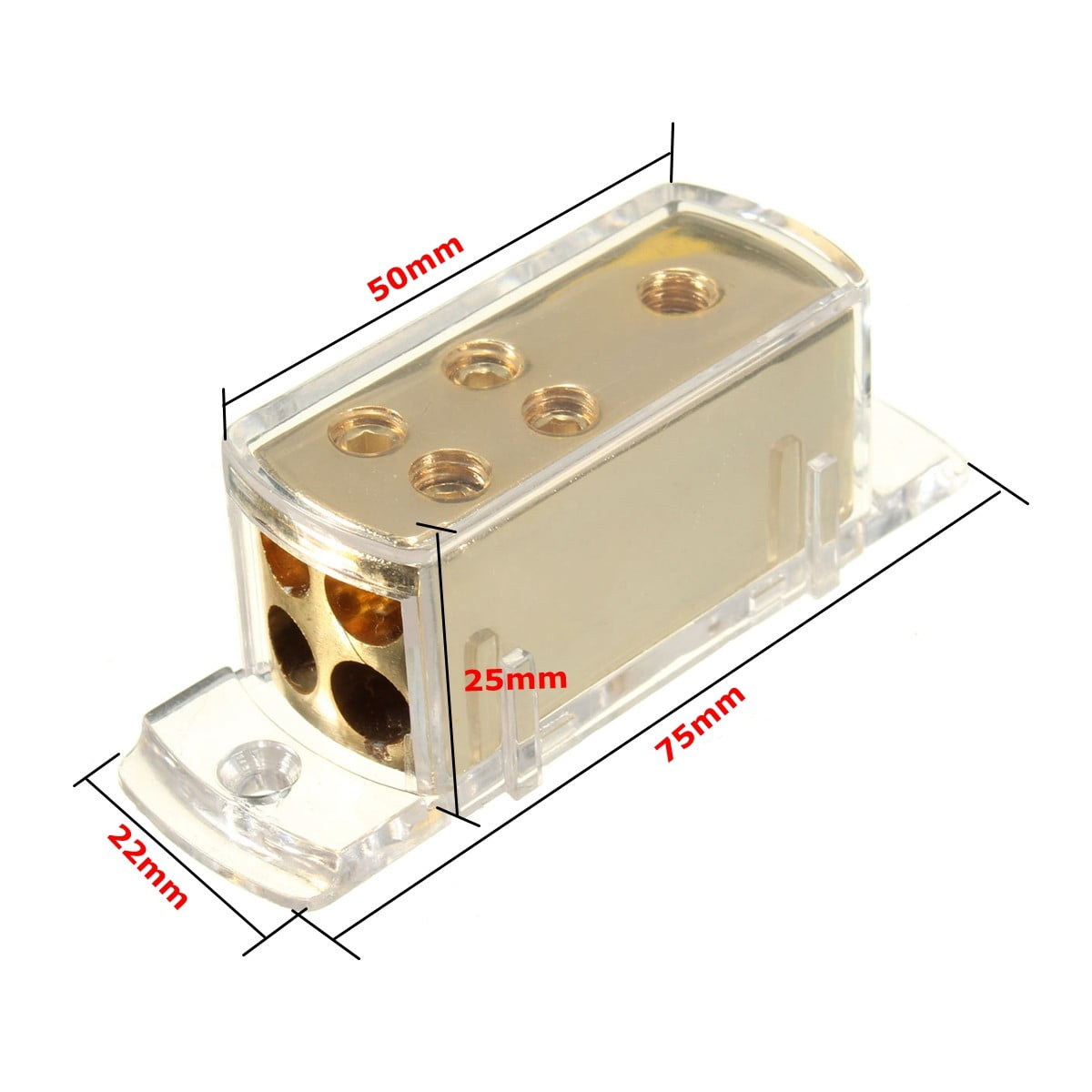 3-Way Car Audio Amp Power//Ground Cable Splitter Power Distribution Block