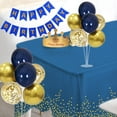 thumbnail image 3 of MBYHSC Navy Blue and Gold Party Decorations Balloon Stand and Tablecloth for Birthday Wedding Anniversary Retirement Father's Day New Years Graduation Decorations 2025, 3 of 5