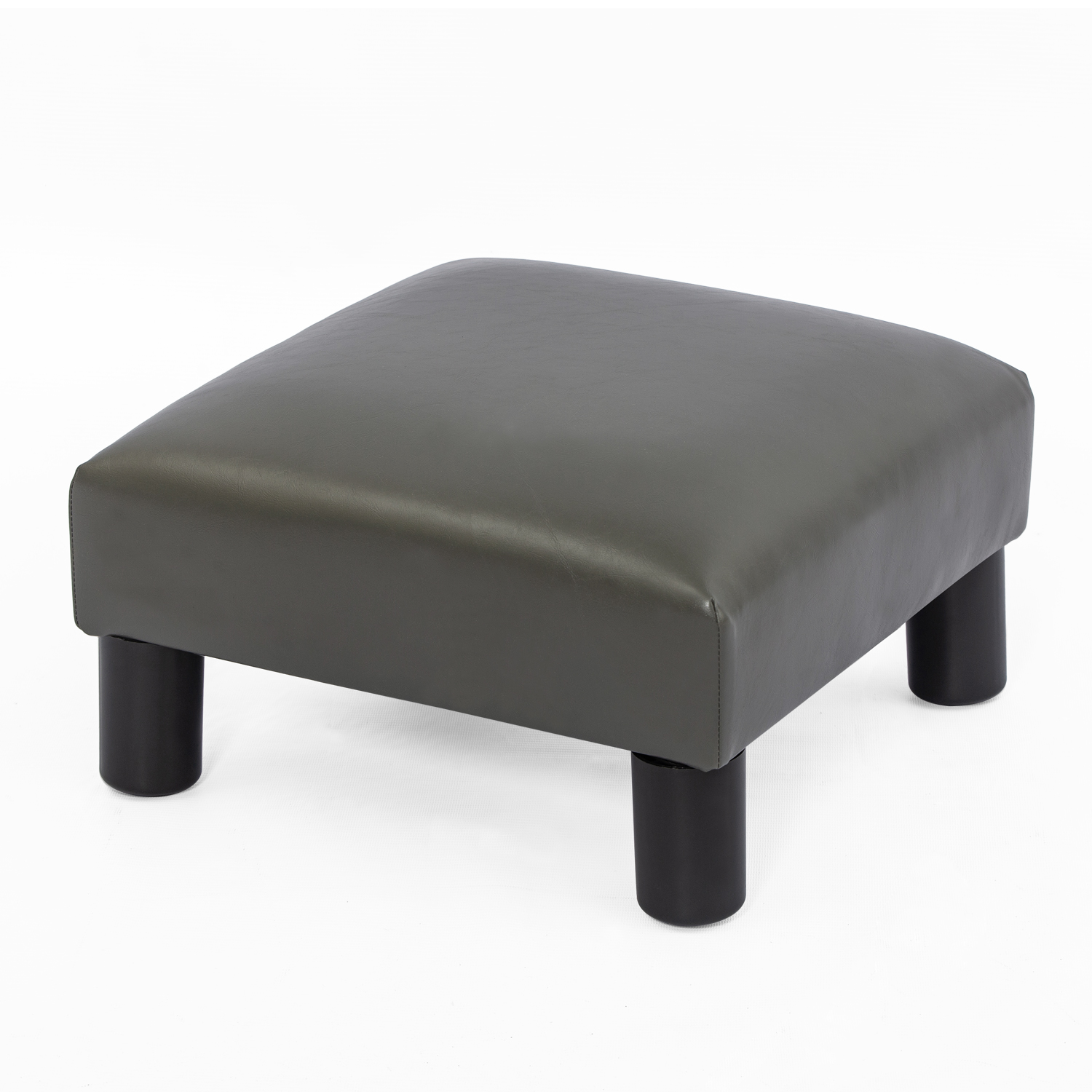 Joveco Small Ottoman Footstool/Footrest Gray Faux Leather