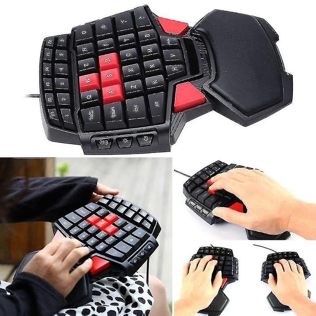 Teclado para juegos con cable T9 para una sola mano, diseño ergonómico portátil, teclado para juegos en casa con una sola mano