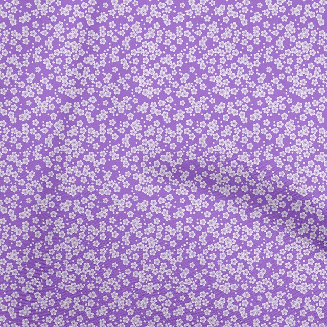 oneOone Polyester Spandex Medium Purple Fabric Asian Japanese Floral Sewing Craft Projects Fabric Prints By Yard 56 Inch Wide