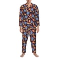 thumbnail image 3 of Naloa Leaves Flower Men’s Pajamas Set - Long Sleeve Button Down Sleep Shirt and Pajama Bottoms Sleepwear Set-X-Large, 3 of 7