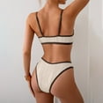 thumbnail image 6 of Two Piece Swimsuits for Women Xunlbb Women's 2025 Spring Fashion Sexy Hanging Neck Split Swimsuit Suits Swim Top with Shorts, 6 of 8