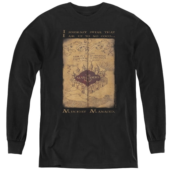 Harry Potter - Marauders Map Words - Youth Long Sleeve Shirt - Small
