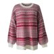 thumbnail image 3 of Sudadera de Mujer Vestido de Manga larga con cuello en V Gibobby Navidad a rayas Bloque de color Rojo XL, 3 of 5