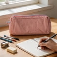 thumbnail image 2 of Lksixu Simple Pencil Pouch, Large Capacity Solid Color Pencil Case with Color-Blocking Zipper, Aesthetic Stationery Organizer, Lightweight & Spacious Pencil Bag, Portable Travel Makeup Bag, 2 of 7