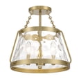 thumbnail image 3 of Warm Brass Three Light Semi-Flush Mount from the Crawford Collection, 3 of 5