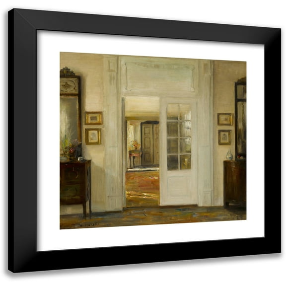 Carl Holsøe 13x12 Black Modern Framed Museum Art Print Titled - Interior Light