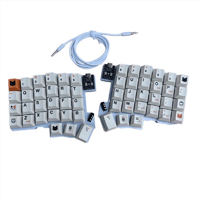 Silakka 54 Split Keyboard Wired Ergonomic Split Keyboard Key Changing Hot-swappable Two-hand Split Keyboard