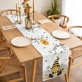 thumbnail image 3 of Table Runner 70 Inches Long for Kitchen Dining, Yellow Gnomes Dresser Scarf Farmhouse, Dining Table Decorations for Wedding/Parties, Bees Spring Floral Daisy Branches 13 x 70 In, 3 of 8