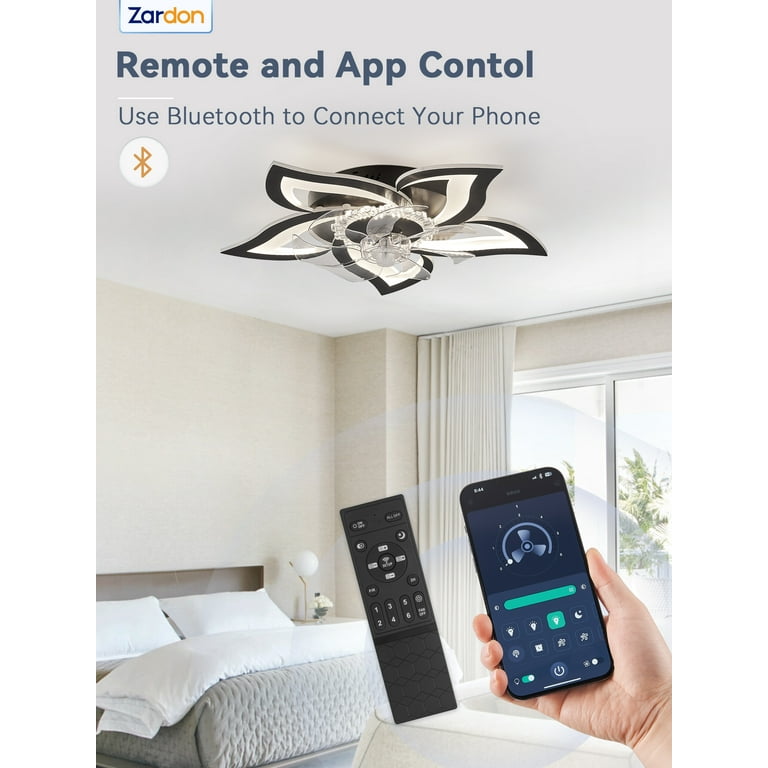 Xeodaun E27 Ceiling Fan With Light & Remote – Smart LED Fan Lamp For Bedroom, Kitchen, Living Room