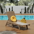 thumbnail image 3 of WestinTrends Malibu Outdoor Chaise Lounge Set of 2, All Weather Poly Lumber Patio Pool Lounge Chair with 5 Posistions Backrest, Weatherwood, 3 of 9