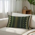thumbnail image 6 of Dark Green Boho Throw Pillow Cover 20 x 36 Inch Decorative Pillow Cover Ethnic Tribe Striped Vintage Lumbar Pillowcase Seasonal Rectangle Cushion Case for Couch Sofa Bed Living Room, 6 of 9