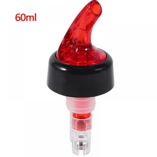 Choice Red Screened Liquor Pourer with Black Collar - 12/Pack