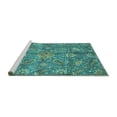 thumbnail image 2 of Ahgly Company Machine Washable Indoor Rectangle Oriental Turquoise Blue Traditional Area Rugs, 2' x 5', 2 of 4