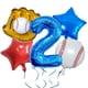 thumbnail image 1 of Juego de globos con temática de béisbol, 5 unidades, con globo de aluminio con 2 números, 1 of 1