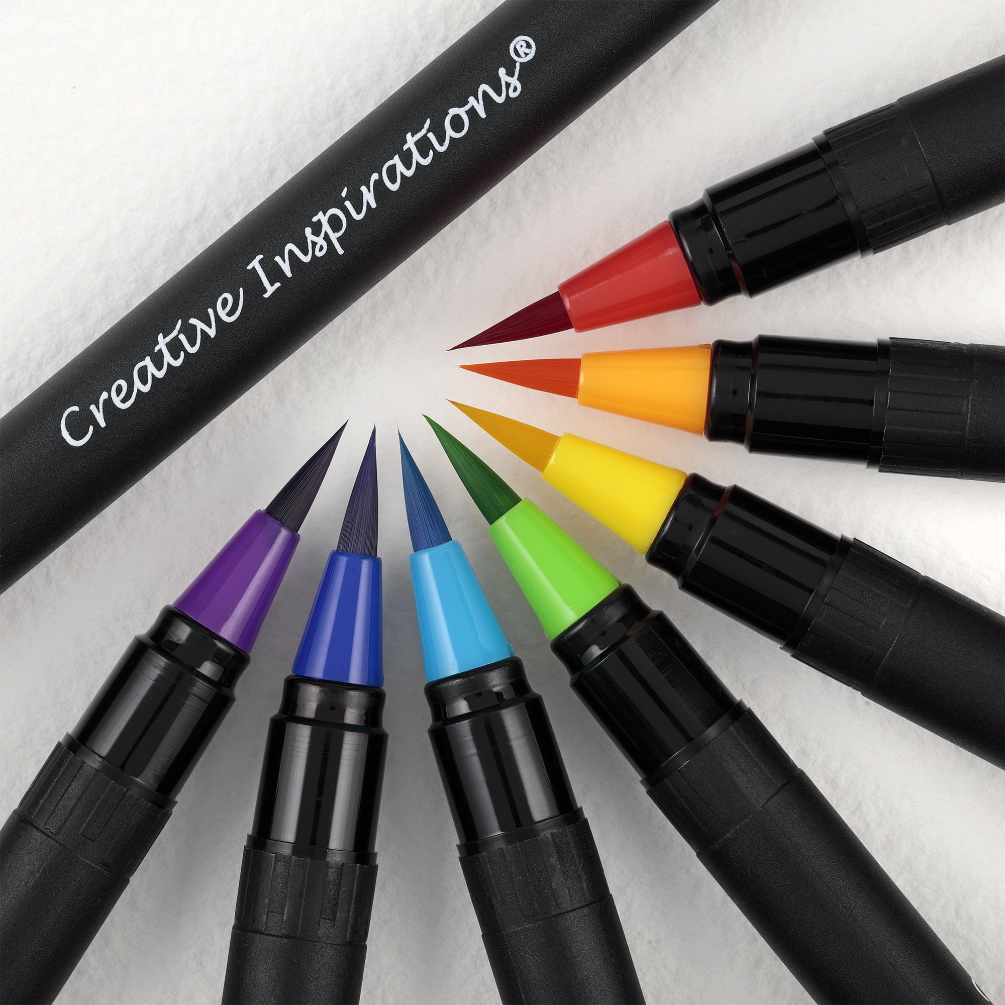 Creative Inspirations Watercolor Brush Pen Set - Water-Soluble Pens for Painting and Coloring - Set of 48 Assorted Colors