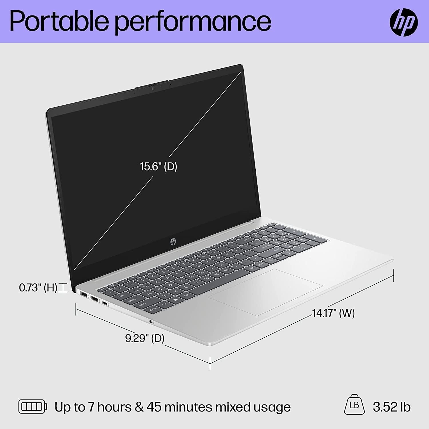 コンピューター　HP HP 15.6 inch Laptop PC, 13th Gen Intel i7, Iris Xe Graphics