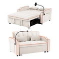 thumbnail image 6 of Aukfa Pull Out Sofa Bed, Convertible Loveseat Sleeper Sofa Couch with USB Port, Cup Holders and Swivel Phone Holder, Beige, 6 of 8