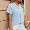 thumbnail image 5 of Luxalzxs Blouses for Women Dressy Business Casual Outfits V-Neck Short Sleeve Chiffon Blouses T-Shirts, 5 of 5