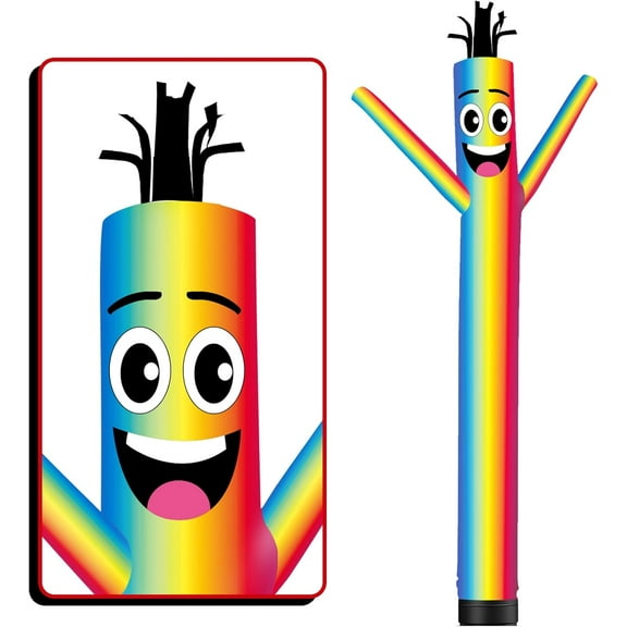 Rainbow Inflatable Tube Man ，Wacky Wavy Dancing Guy for Outdoor Decoration Advertising Business Promotion (Blower Not Included)