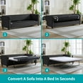 thumbnail image 7 of BALUS Convertible Sofa Bed, Queen Size Velvet Pull Out Couch Bed with USB & Cup Holders, Modern Living Room Sleeper Couch, Dark Grey, 7 of 7