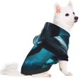 thumbnail image 2 of Fotbe Vintage Blue Pattern Whale Sudadera con Estampado para Perros Pequeños – Suéter con Capucha para Mascotas, Tela Suave de Forro Polar con Bolsillo-Small, 2 of 7
