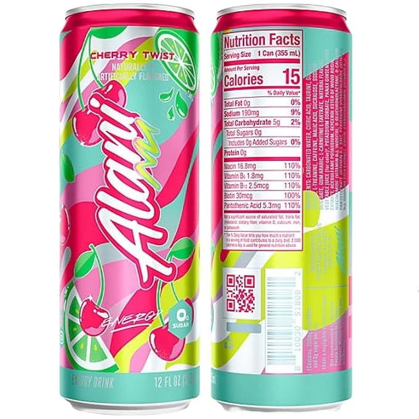 Alani Nu Energy Drink Cherry Twist, 12oz Cans, 6-Pack
