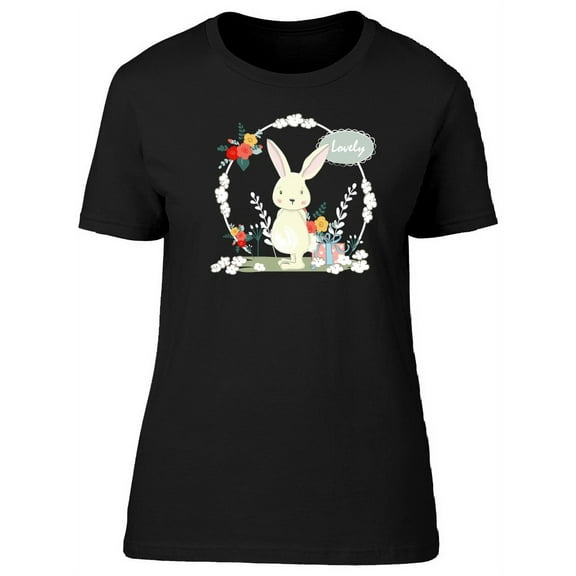 Cute Little Floral Rabbit Lovely Tee Women's -Image by Shutterstock