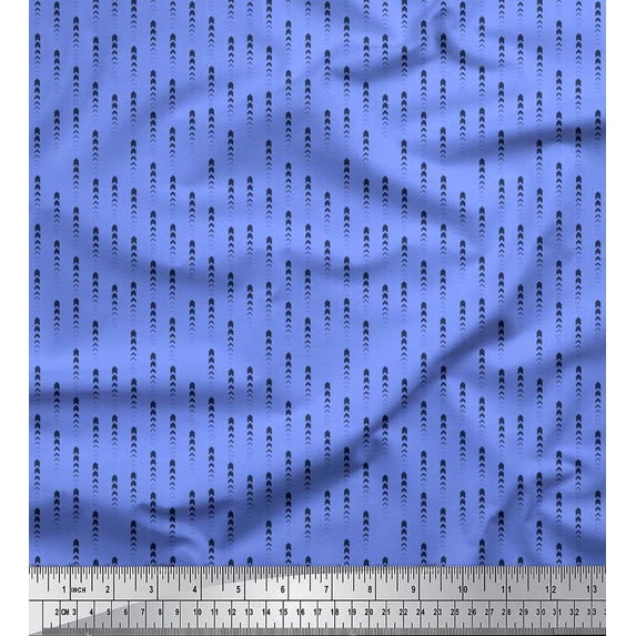 Soimoi Polyester Crepe Fabric Stripe & Arrow Shirting Print Fabric by The Yard 42 Inch Wide