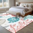 thumbnail image 4 of Red Teal Starfish Coastal Area Rug 5x8 FT, Non Slip Bedroom Throw Carpet, Summer Beach Nautical Coral Sea Washable Soft Floor Carpet Non-Shedding Rug for Living Room Nursery Dorm Office, 4 of 9