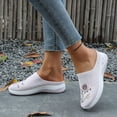 thumbnail image 6 of Dakaela Mules for Women 2026 Summer Woven Slip on Walking Sneakers Flower Embroidery Orthopedic Closed Toe Slides with Arch Support Pink 9.5, 6 of 9