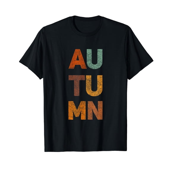 Timeless Retro Fall Top For Women Men Kids - Vintage Autumn Cotton Black T-Shirt