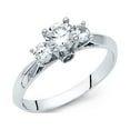 thumbnail image 2 of 14k Yellow Italian Gold 3 Stone Round 1.0 ct CZ Engagement Ring, 2 of 2