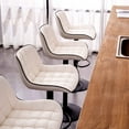 thumbnail image 3 of YOUNIKE Bar Stools Set of 2 Soft Adjustable Swivel Counter Stools,White Weave Pattern, 3 of 7