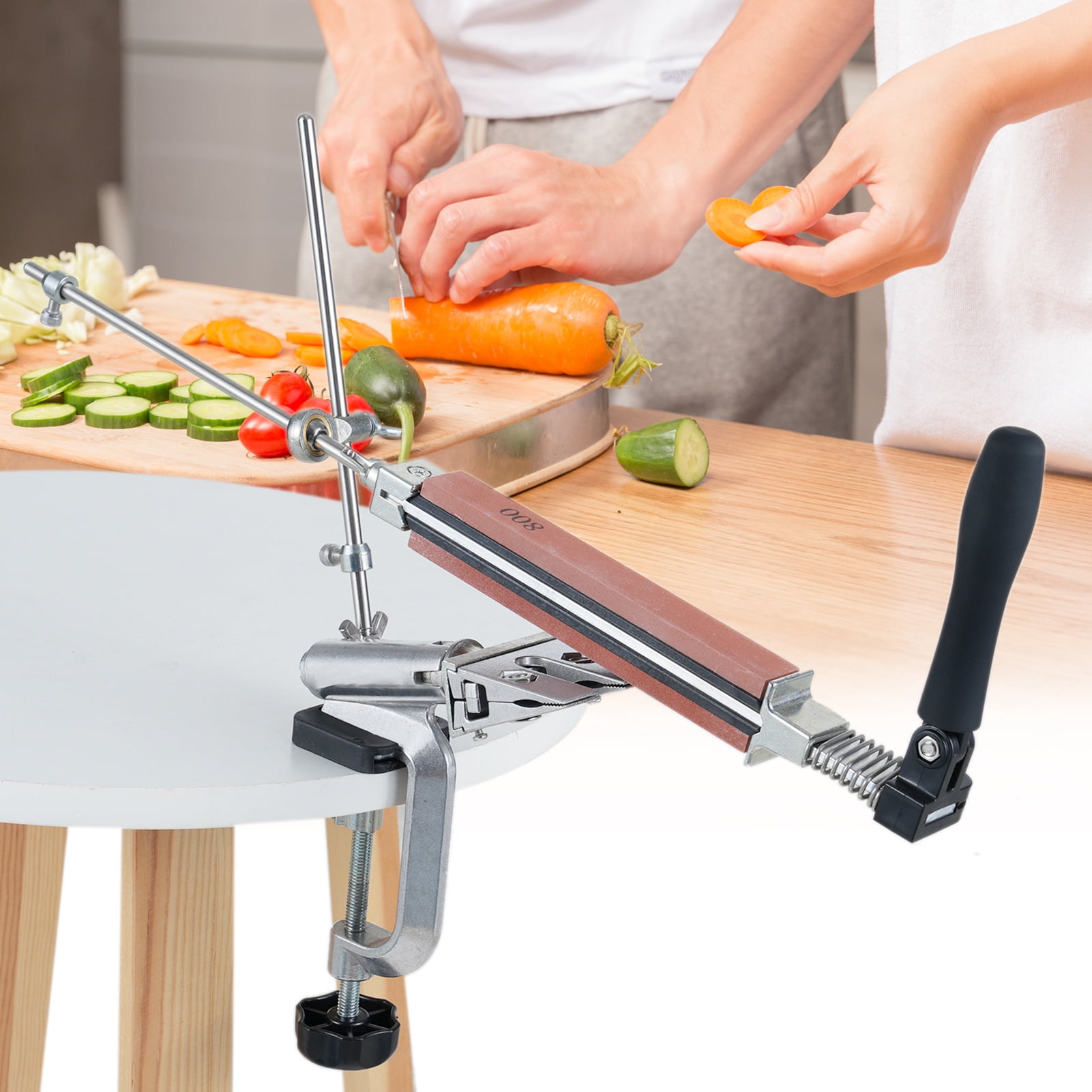 Knife Knife Sharpener With 6 Whetstones 360 Flipping Angle Adjustable Design Stainless Steel Knife Sharpeners Set Fixed-Angle High Precision Grinder Sharpening