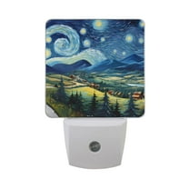 Blue Night Night Light LED Dusk to Dawn Auto Sensor Night Lamp Plug-in Nightlight for Bedroom Hallway Kitchen 2 PCs