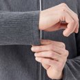 thumbnail image 4 of LODIENY Men Full Zip Cardigan Sweater Stand Collar Regular Fit Ribbed Knit Thermal Sweaters Long Sleeve Baggy Casual Fall Winter Outfits Dark Gray XS, 4 of 7