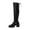 1Black, variant on Knee High Boots Women Chunky Heel Round Toe Tall Boot for Women High Heel Pull Up Long Boots,Color:Black,Size:7.5