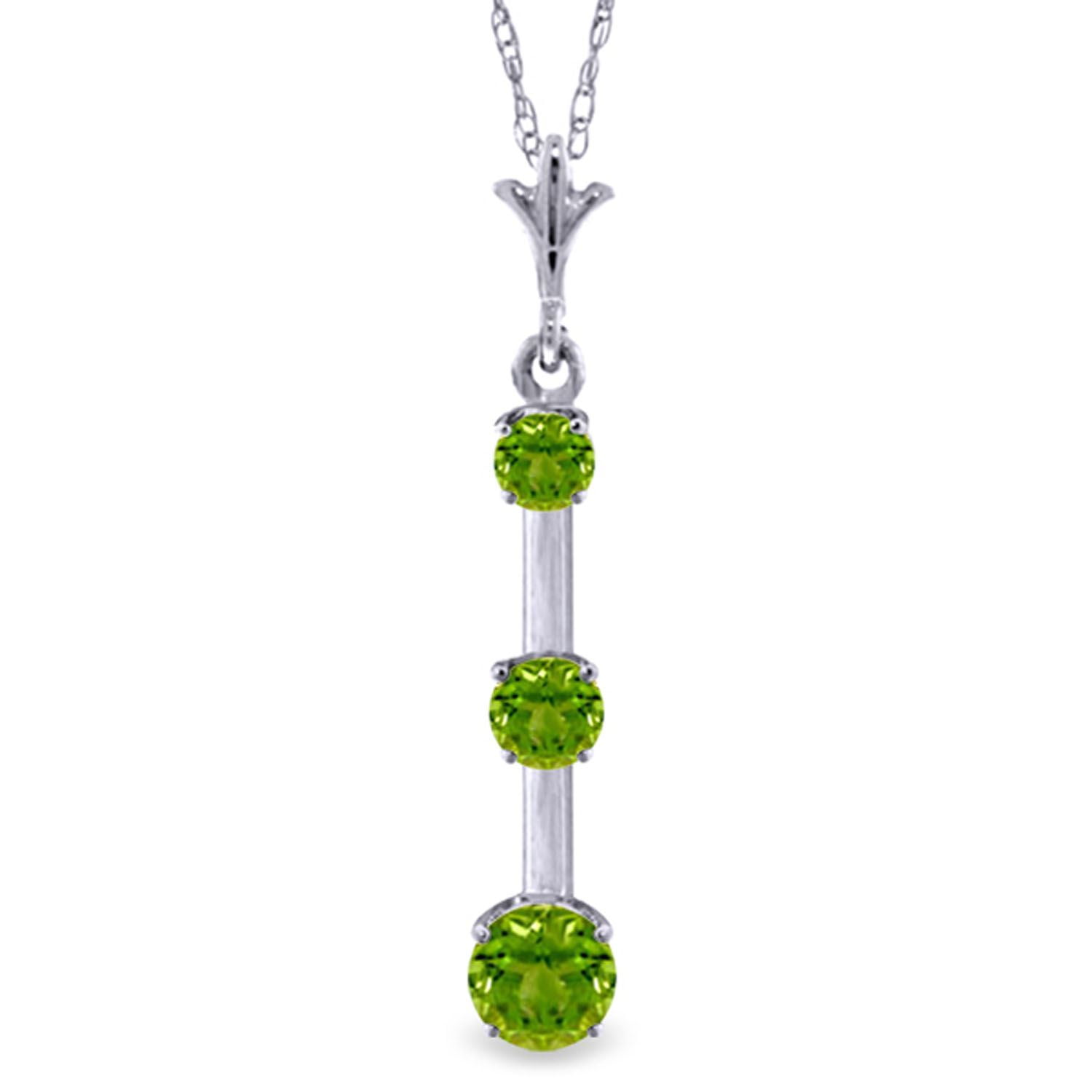ALARRI 14K Solid Rose Gold Necklace w// Natural Peridot with 20 Inch Chain Length