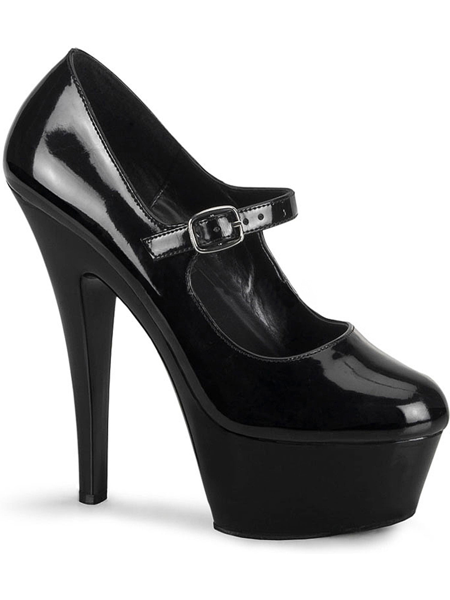 Pleaser - Womens Trendy Mary Jane Pumps 6 Inch Heels Black Platform ...