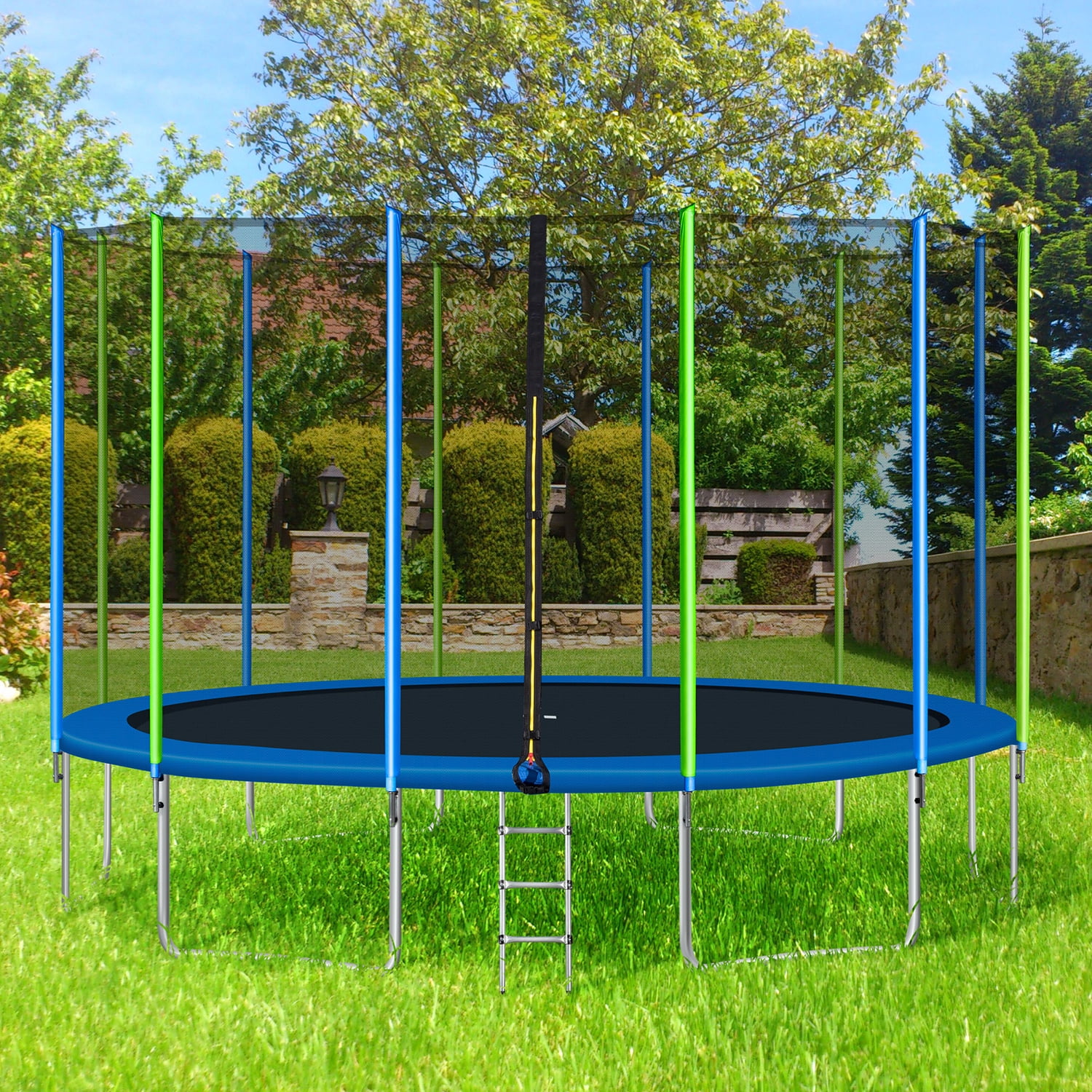 Kadyn 16FT Jumping Trampoline, Round Outdoor Recreational Trampoline with Safety Enclosure Net, Ladder and 12 Wind Stakes, Children Trampoline for Kids, Colorful Kadyn 16FT Jumping Trampoline, Round Outdoor Recreational Trampoline with Safety Enclosure Net, Ladder and 12 Wind Stakes, Children Trampoline for Kids, Colorful